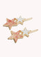 Marbelized Star Duo Clip - Colors: Pink Irridescent Sparkle & Mother of Pearl White